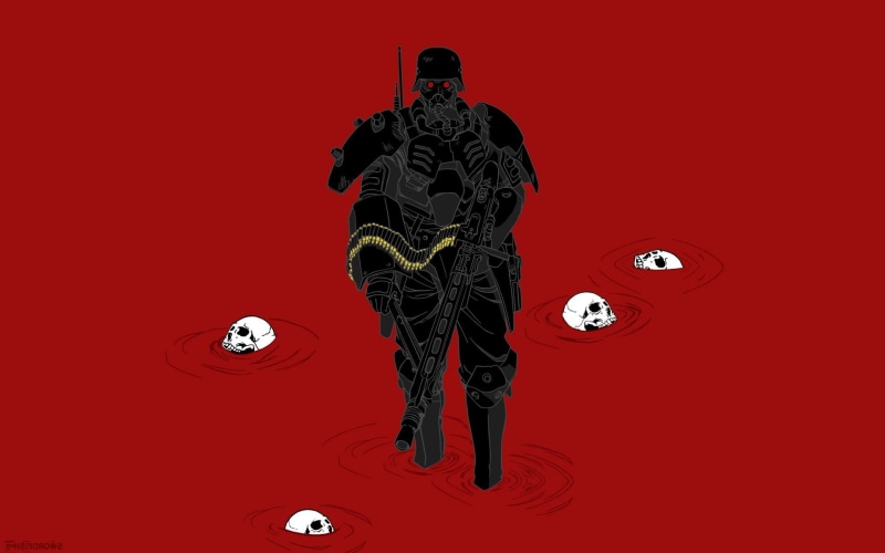 Jin Roh, skull, blood, armor, 1080P