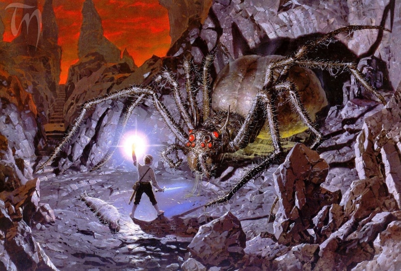 digital, 720P, holding, light, Shelob (The Lord of the Rings), The Lord of the Rings, Frodo Baggins, Lord of the Rings, giant, spider, front