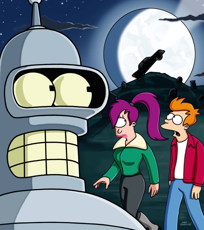 Philip J. Fry, Bender Bending Rodriguez, 2K, Futurama, Turanga Leela, A Bender Bender Rodriguez