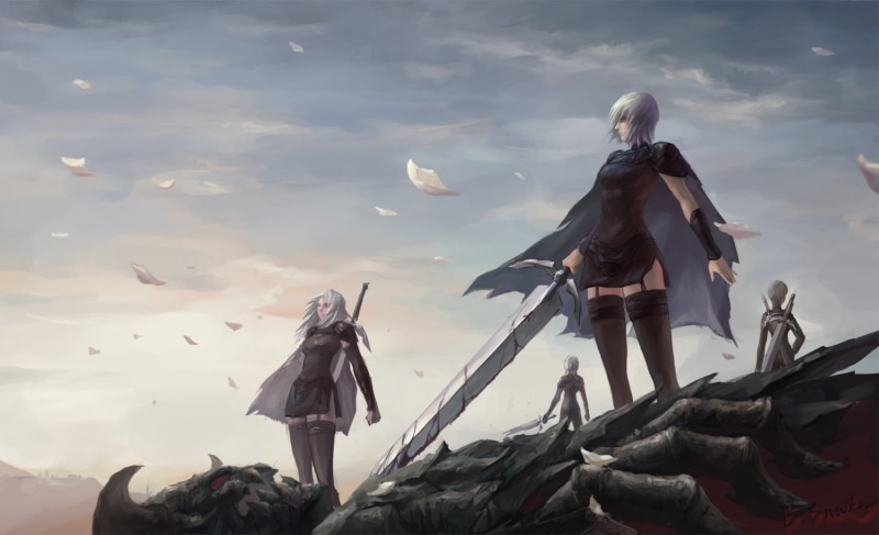 720P, Claymore (anime), Clare, one person, women, bag, cloud - sky, leisure activity, animal wildlife, bird, casual clothing, nature, vertebrate, adult