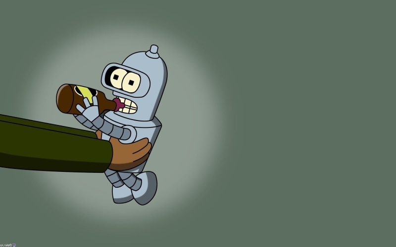 Futurama, studio shot, Bender, 1080P, communication, emotion, representation, copy space, transportation, colored background, cup, green color, no people