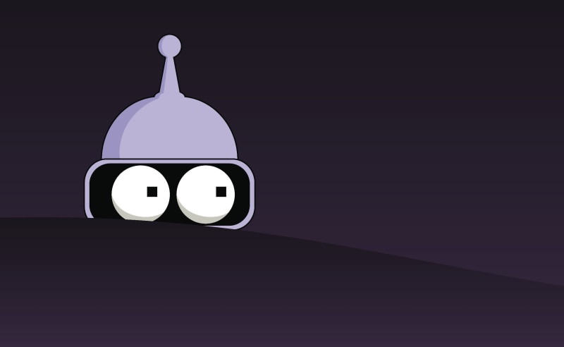 Bender, artwork, minimalism, 2K, Futurama