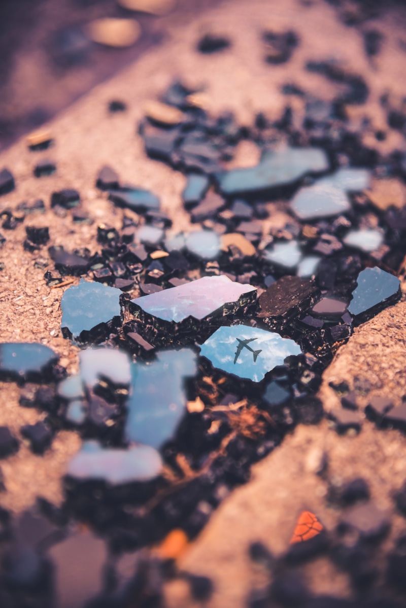 portrait display, broken, Max Bender, planes, 4K, sky, window, clouds, vertical, reflection