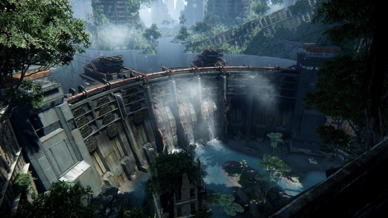 connection, plant, tree, nature, flowing water, growth, 1080P, dam, water, beauty in nature, no people, painting, architecture, abstract, Crysis 3, fuel and power generation