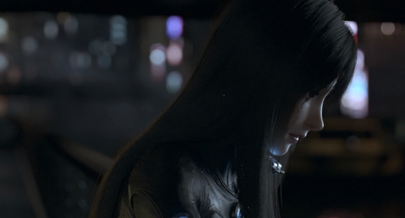 profile view, one animal, Gantz, contemplation, one person, night, focus on foreground, dark, headshot, illuminated, hood - clothing, technology, adult
