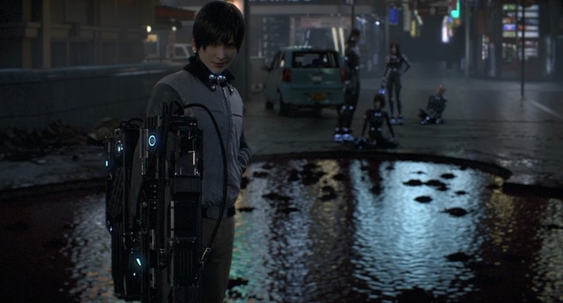 men, front view, 1080P, street, child, holding, males, one person, Gantz, real people, city, transportation, water, boys, childhood, mode of transportation
