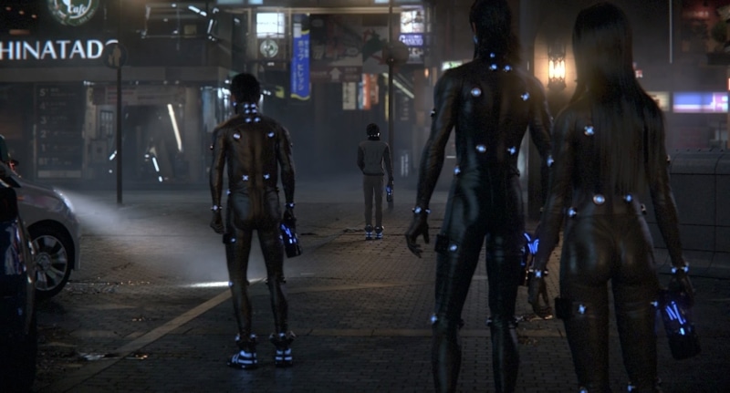 full length, people, GANTZ:O, city, city life, land vehicle, women, lifestyles, Gantz, night, leisure activity, transportation, motor vehicle, car, government