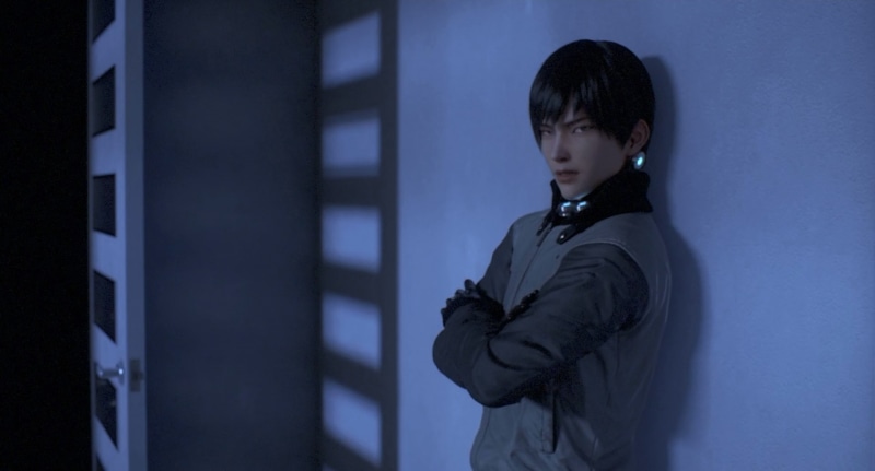 dark, innocence, males, looking, portrait, GANTZ:O, child, winter, Gantz, clothing, technology, childhood, offspring, waist up, men, indoors, boys, hairstyle
