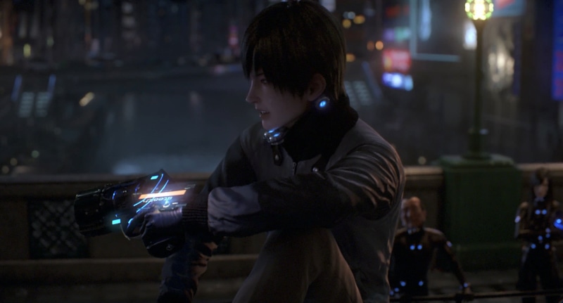 adult, teenager, 1080P, hairstyle, Gantz, indoors, arts culture and entertainment, illuminated, GANTZ:O, technology, brown hair, young adult, looking