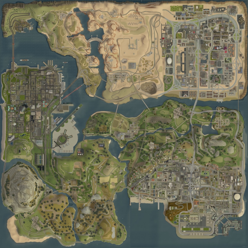 GTA San Andreas, game, 5K, map