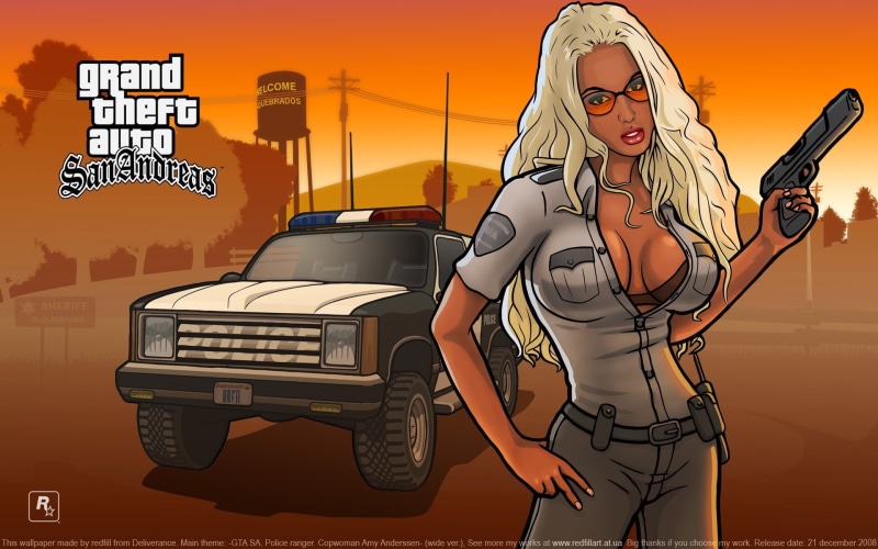 San Andreas, GTA, Girl, Grand Thef Auto:San Andreas, Police, s, Barbara, The game, Game, 1080P