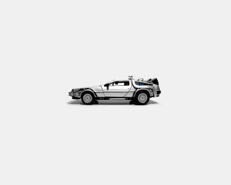 Marty McFly, white, Back to the Future II (Movies), car, Back to the Future III (Movie), Back to the Future, Dr. Emmett Brown, 720P, minimalism