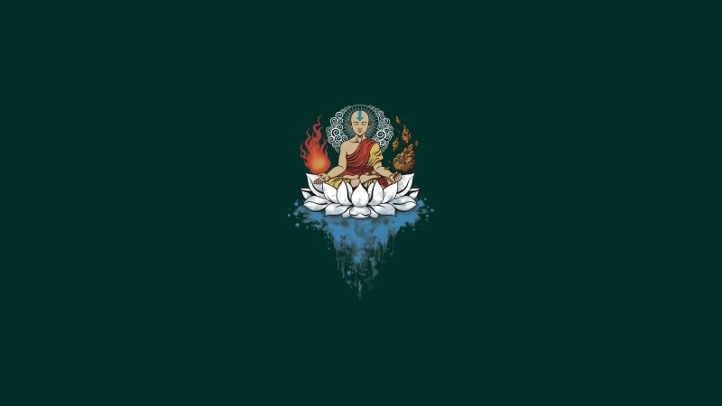 1080P, elements, Avatar: The Last Airbender, meditation, simple background, Aang, Buddhism, minimalism
