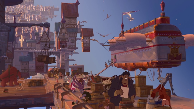 science fiction, steampunk airship, steampunk, Disney, 2K, ship, Treasure Planet