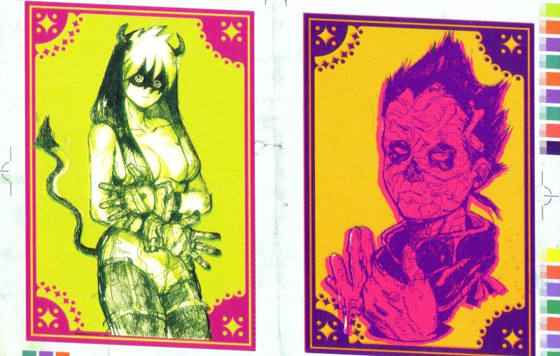 craft, male likeness, art and craft, creativity, healthcare and medicine, representation, painted, indoors, no people, paintings, female likeness, manga dorohedoro nikaido asu scans