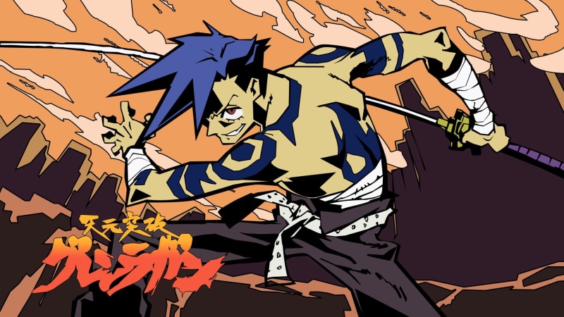 outdoors, Kamina, illuminated, night, mural, Tengen Toppa Gurren Lagann, nature, 1080P, no people, flag, art and craft, wall - building feature, creativity