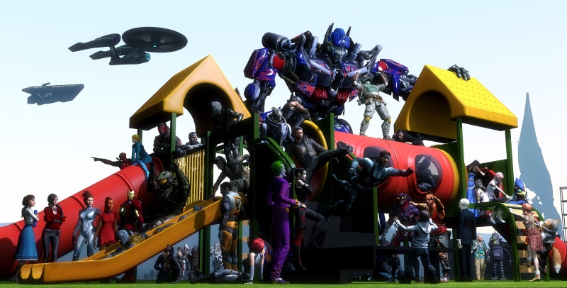 Harley quinn, iron man, Gordon Freeman, Solid Snake, Joker, garrus vakarian, Slender, Vase, Deadpool, sarah kerrigan, Boba fett, Ada Wong, Raiden, elizabeth