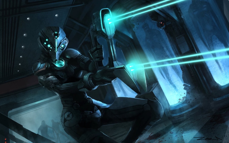 science fiction, video games, Dead Space, artwork, cyan, 1080P, Isaac Clarke