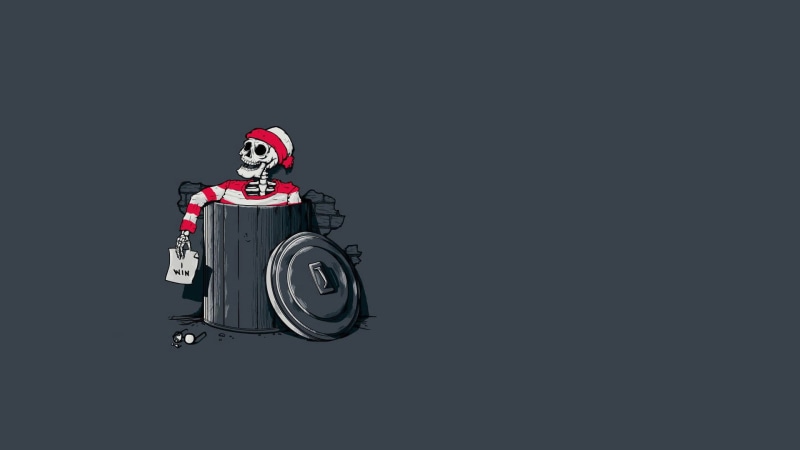 skeleton, Waldo, 1080P, humor, simple