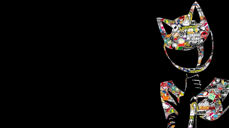 cut out, still life, metal, anime, creativity, hanging, black background, single object, studio shot, Celty Sturluson, copy space, 1080P, geometric shape