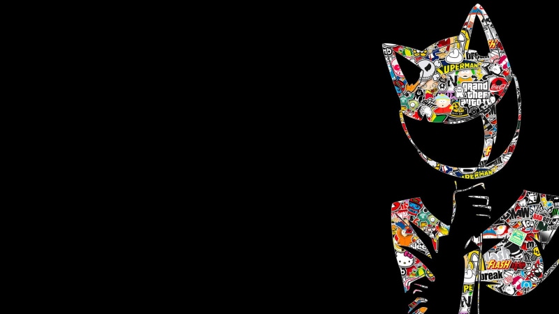 Celty Sturluson, Sticker Bomb, black, Durarara!!, 1080P, helmet, anime girls, anime