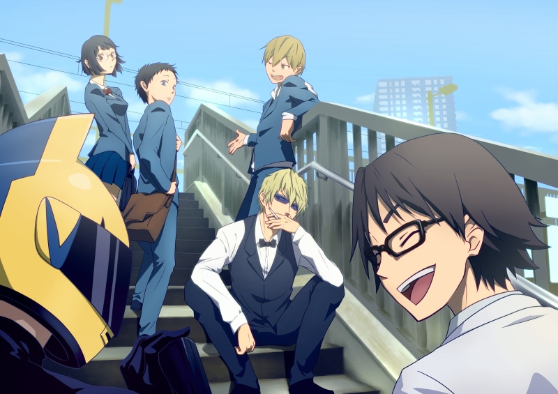 adult, day, group of people, businessman, coworker, men, sunlight, young women, Kida Masaomi, standing, suit, occupation, people, Durarara!!, blue, well-dressed