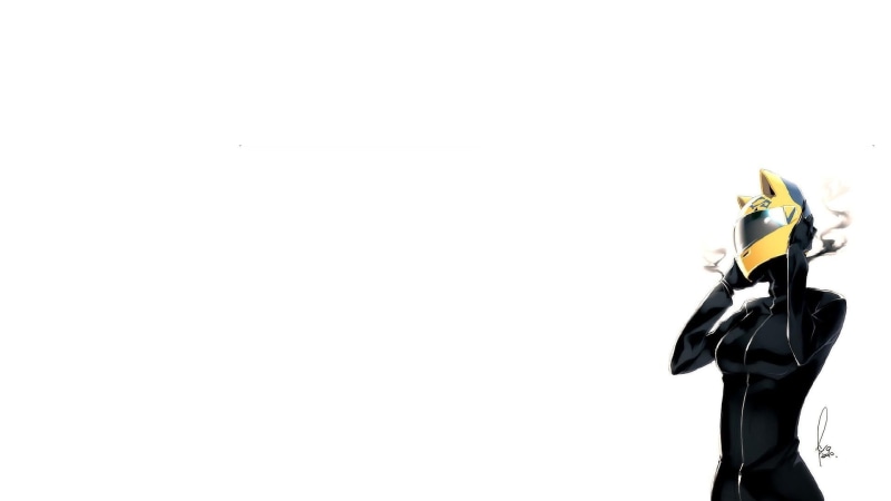black color, copy space, close-up, illustration, wearing, white background, art and craft, human representation, Durarara!!, technology, representation