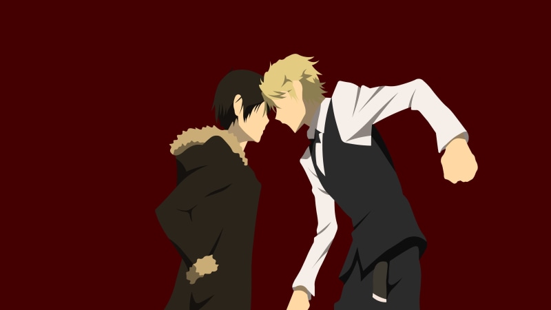 stage, studio shot, adult, colored background, male likeness, 4K, flower, indoors, representation, red, Heiwajima Shizuo, event, flowering plant, Durarara!!
