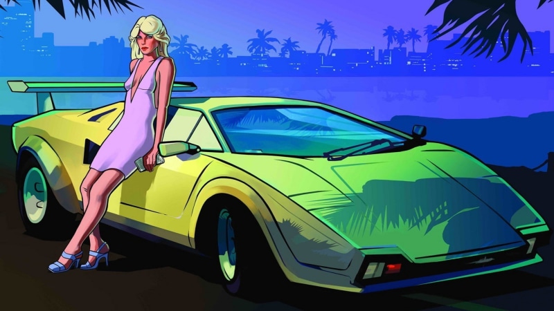 1080P, sports car, Grand Theft Auto Vice City, city, luxury, heels, women