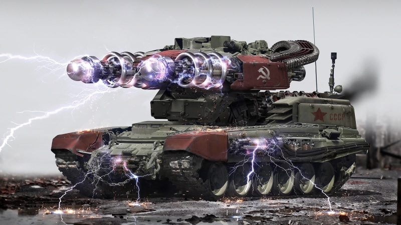 USSR, electricity, red alert, drawing, 1080P, tank, tesla tank, Johnson Ting, red alert 2