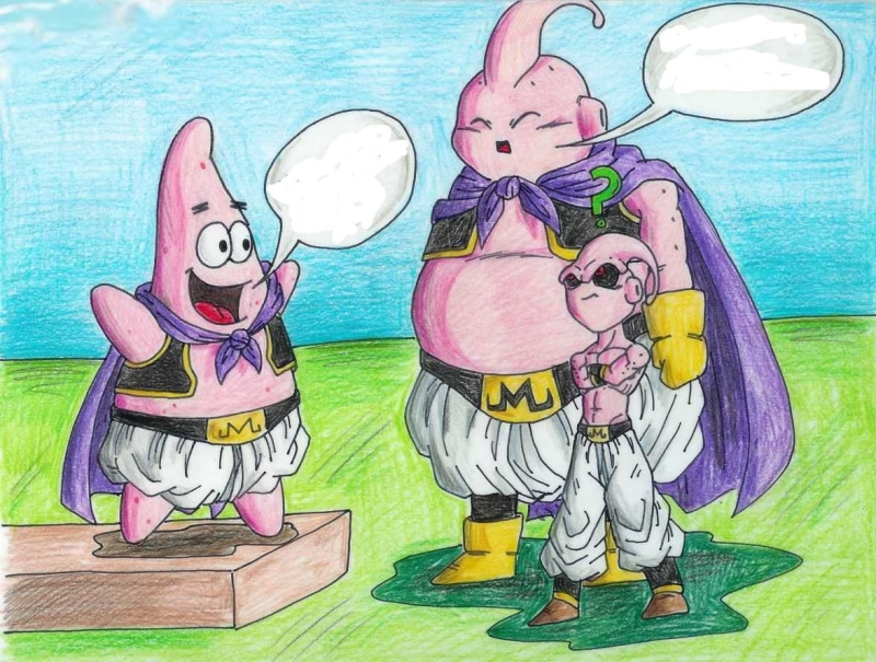 stars, star, dragon, x, Buu, z, space, art, patrick, squarepants, hd, 480P, ball, spongebob
