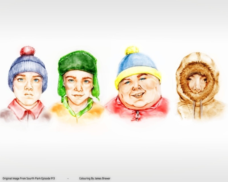 s, 720P, South Park, Kenny McCormick, Stan Marsh, boy, faces, illustration, Eric Cartman, four, Kyle Broflovski