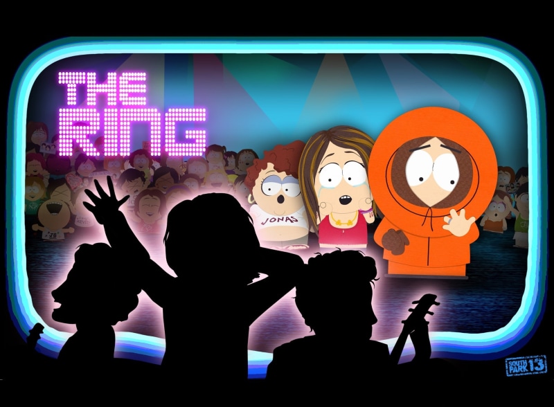 the ring, human representation, men, group of people, south, comedy, representation, women, silhouette, cartoon, South Park, lighting equipment, glowing