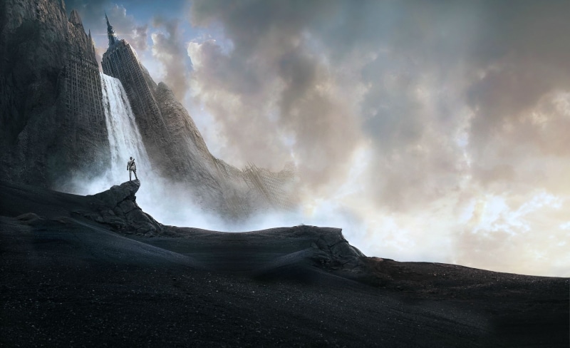 land, science fiction, tom cruise, Movies, beauty in nature, sky, digital, geology, water, rock - object, 1080P, landscape, waterfalls, power in nature