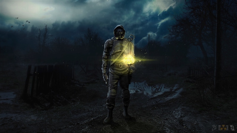 adult, men, standing, sign, full length, security, protection, 1080P, cloud - sky, fog, communication, fantasy art, S.T.A.L.K.E.R., fan art, government
