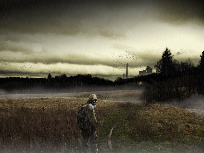 plant, one person, environment, nature, S.T.A.L.K.E.R., outdoors, tranquility, cloud - sky, online, scenics - nature, grass, game, non-urban scene