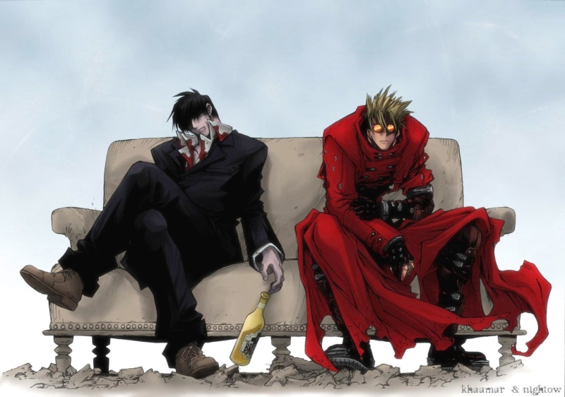 adult, snow, leisure activity, glasses, real people, cold temperature, futuristic, Trigun, clothing, anime, Nicholas D. Wolfwood, warm clothing, women