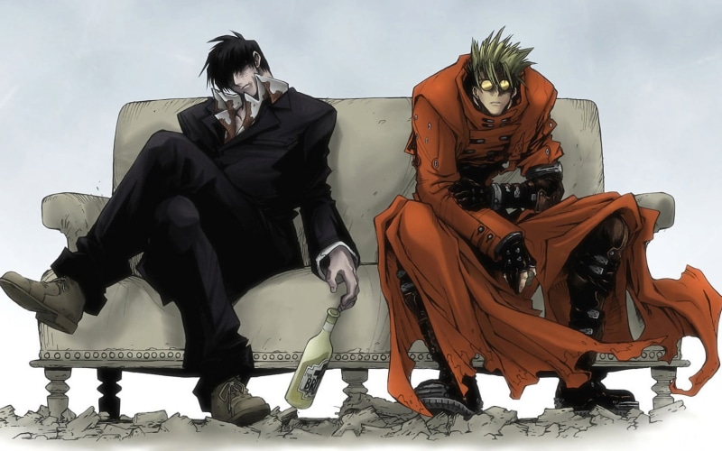 disguise, representation, 720P, deathnote, real people, mask - disguise, sitting, mask, revolver, Nicholas D. Wolfwood, nature, Trigun, arts culture and entertainment