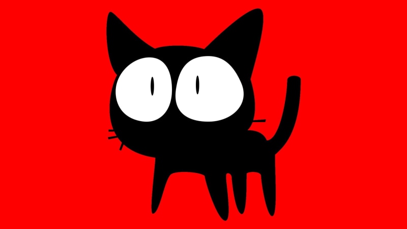 white, representation, 1080P, red background, celebration, FLCL, illustration, communication, people, cat, colored background, studio shot, black, sign