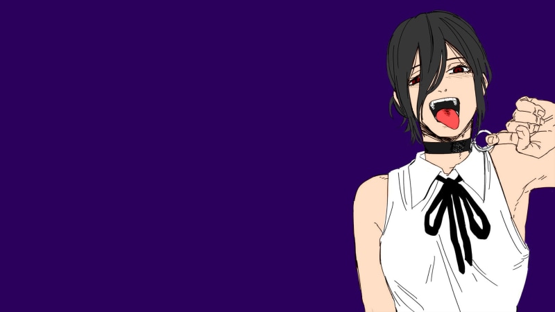 anime, Reze (Chainsaw Man), purple background, Chainsaw Man, 1080P, anime girls