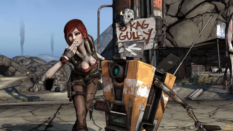 anime, Borderlands, siren, Lilith, 1080P, Claptrap, cleavage, video games