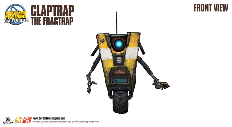 Claptrap, 1080P, Borderlands, front view