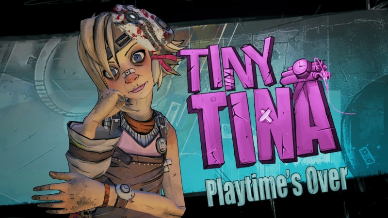 clothing, multi colored, text, hanging, tina, mannequin, Borderlands, animated, playtime, s, art and craft, no people, video games, representation, Borderlands 2