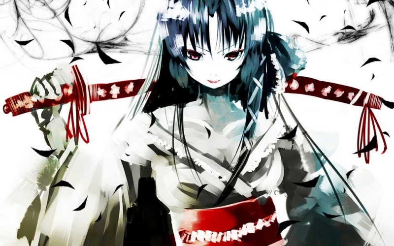 Kurugaya Yuiko, paint, 720P, representation, human representation, anime, indoors, horror, fear, women, no people, leisure activity, front view, costume