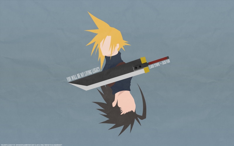 video games, Cloud Strife, air vehicle, airplane, Zack Fair, animal, low angle view, outdoors, no people, animal themes, sword, day, 1080P, bird, Final Fantasy