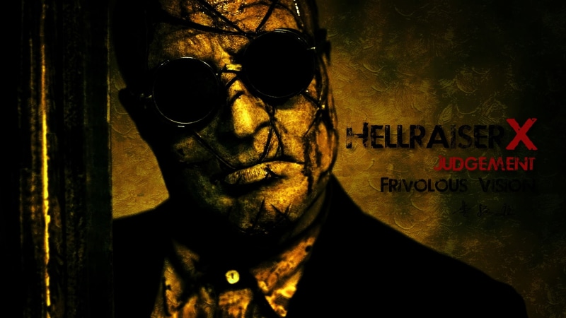 close-up, men, young adult, glasses, text, sunglasses, indoors, Hellraiser, front view, digital composite, real people, one person, sign, looking at camera