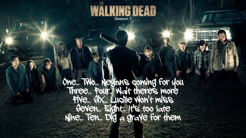 Negan (The Walking Dead), 1080P, outdoors, real people, large group of people, western script, message, placard, city, text, illuminated, night, women