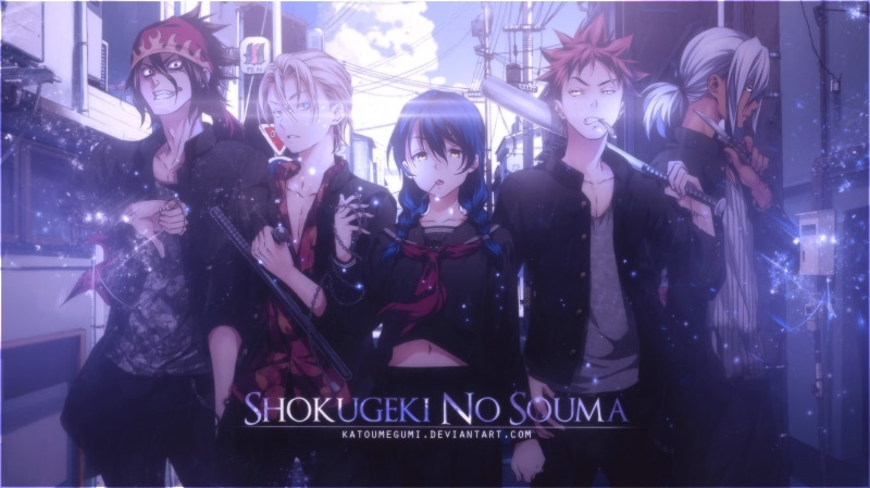 1080P, Hayama Akira, Shokugeki no Souma, Kurokiba Ryo, Tadokoro Megumi, Aldini Takumi, Yukihira Soma