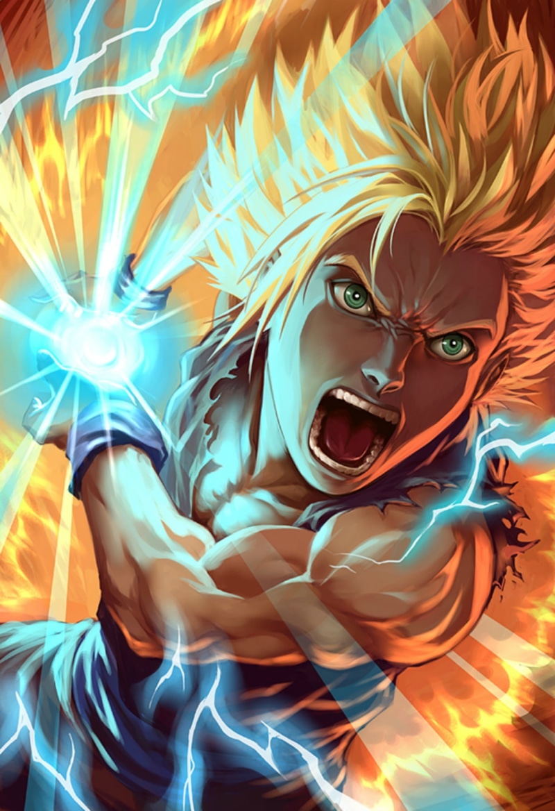 720P, Dragon Ball, Son Goku, Super Saiyan 2, San Goku
