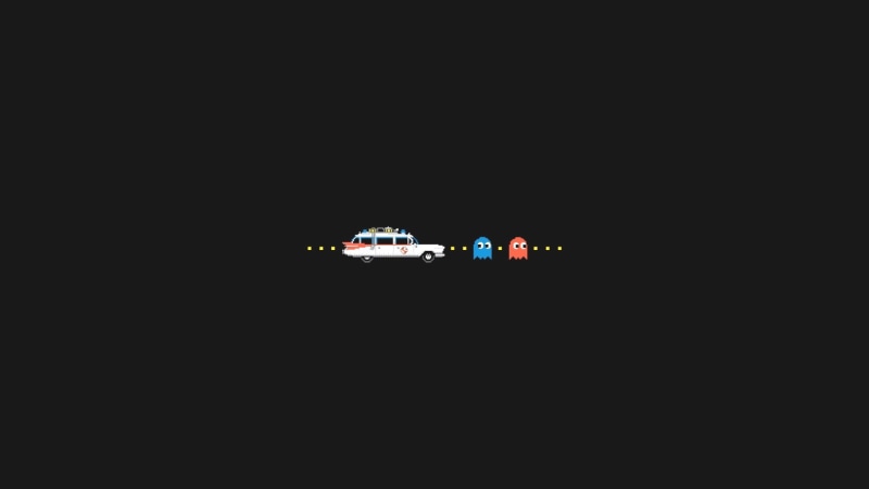 pacman, outdoors, travel, travel destinations, Pac-Man , 1080P, clear sky, air vehicle, illuminated, lighting equipment, car, illustration, land vehicle